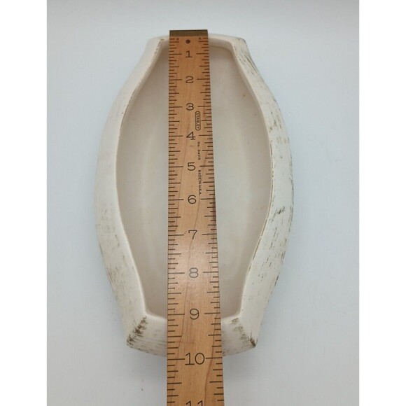 Vtg Mc Coy Rectangular Console Bowl Planter Gold White - Picture 4 of 6
